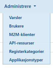 Menyen i fanen Administrere.